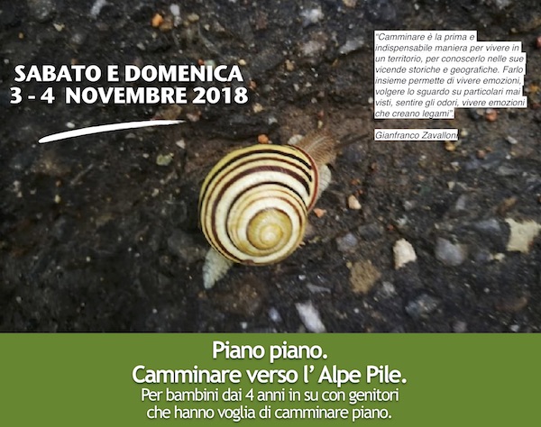 3 e 4 novembre 2018. Piano piano.